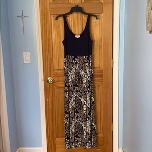 Loft Navy/Floral Maxi Dress